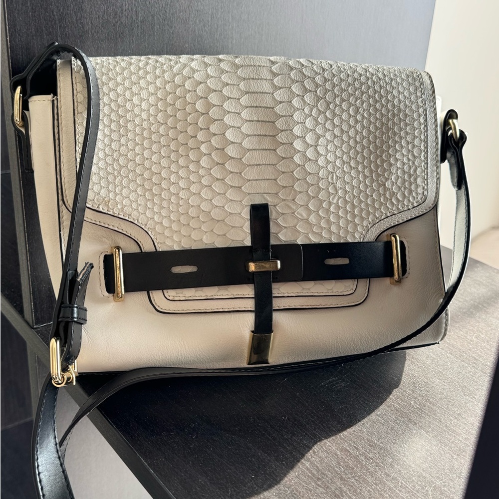 Vince Camuto Cream and Black Crossbody Bag